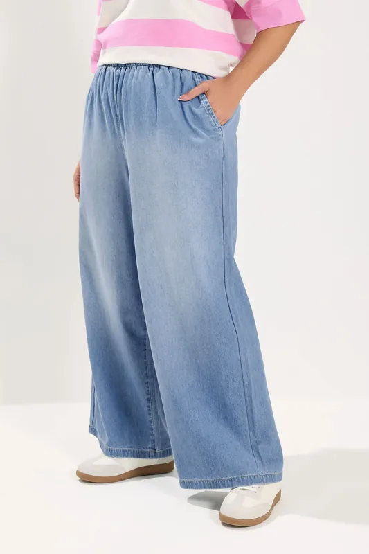 Pull On Wide Leg Jeans - Yours
