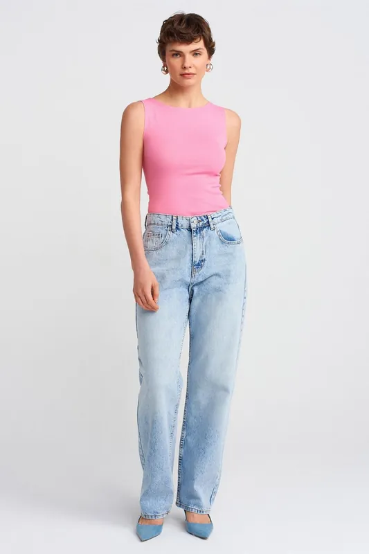 High-Waist Straight-Leg Mom Jeans