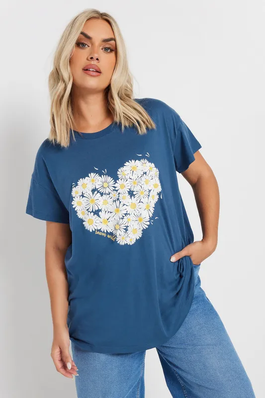 Daisy Heart Print T-Shirt