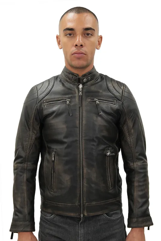 Moto Leather Biker Jacket-Taiwan