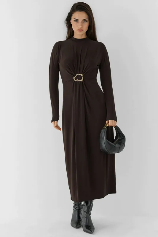 Sandy Stretch Dress with Accessory Detail - Hiccup