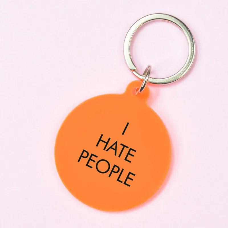 I Hate People Keyring - Flamingo Candles