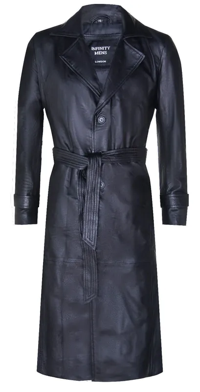 Leather Full Length Trench Coat-Appleton