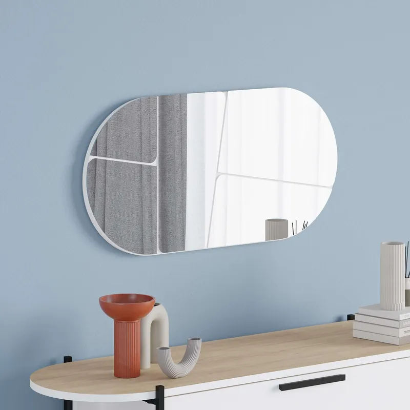 Otis' Modern Unframed Oval Mirror Wall-Mounted Mirror