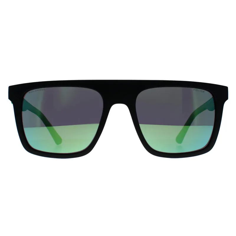 Square Matte Black Smoke Green Mirror SPLF61 Beyond Lite 2 - Police