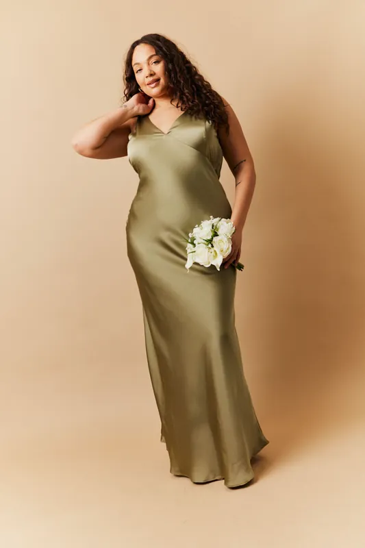 Satin Twist Back Maxi Dress - In The Style
