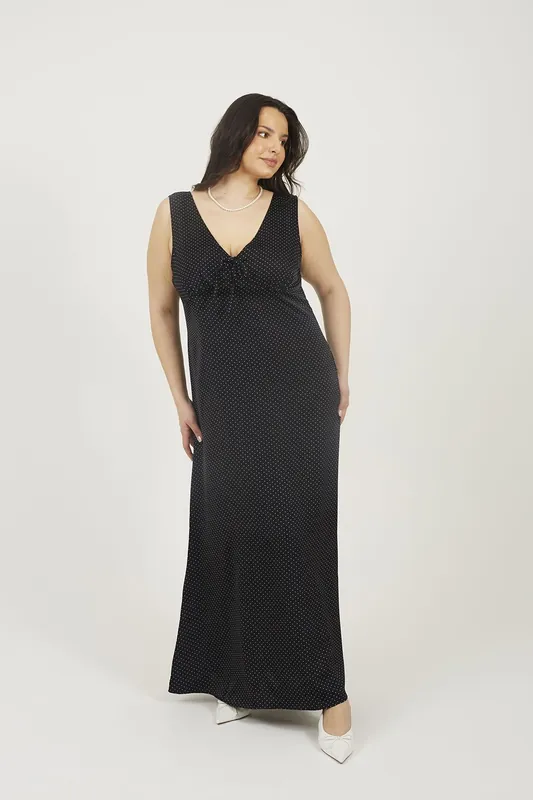 Plus Sleeveless Satin Maxi Dress - Brave Soul