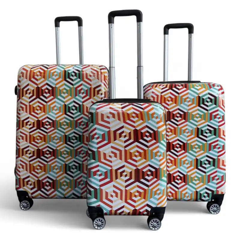 Expandable Hard Shell 8 Wheels Suitcase Print Luggage - Infinity Leather