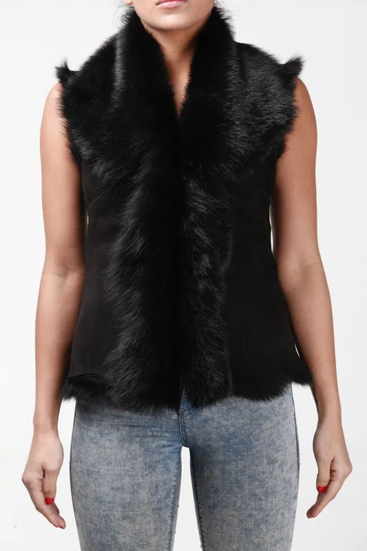 Toscana Sheepskin Short Gilet-Seaham