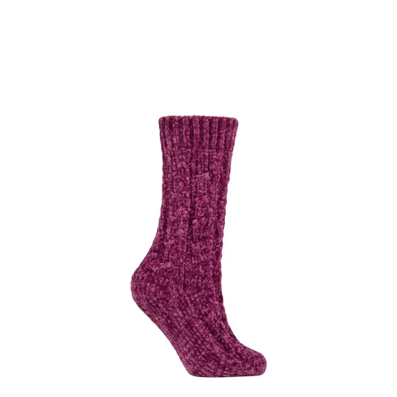 1 Pair Chenille Cable Slouch Socks - ELLE