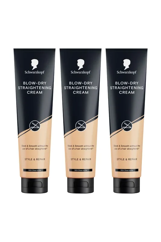 Styling 'Hair Cream' 150ml Sleeky Smooth Hair Control Shine Finish, 3 Pack - Schwarzkopf