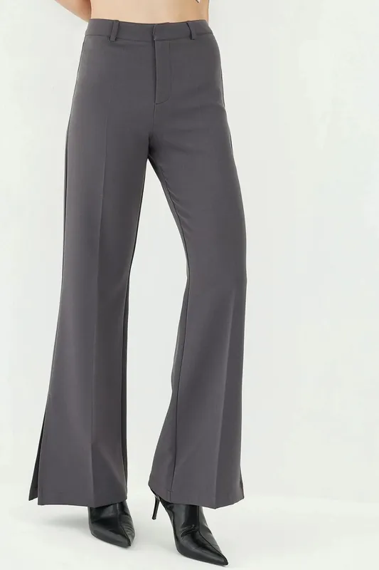 High Waist Slit Detailed Flare Pants - Hiccup