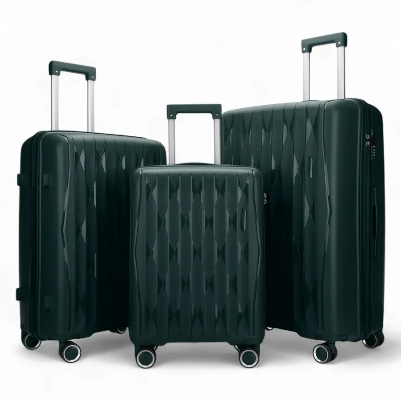 Hard Shell Strong Suitcase Set 8 Wheel Cabin TSA Luggage Case Holiday Travel - Infinity Leather