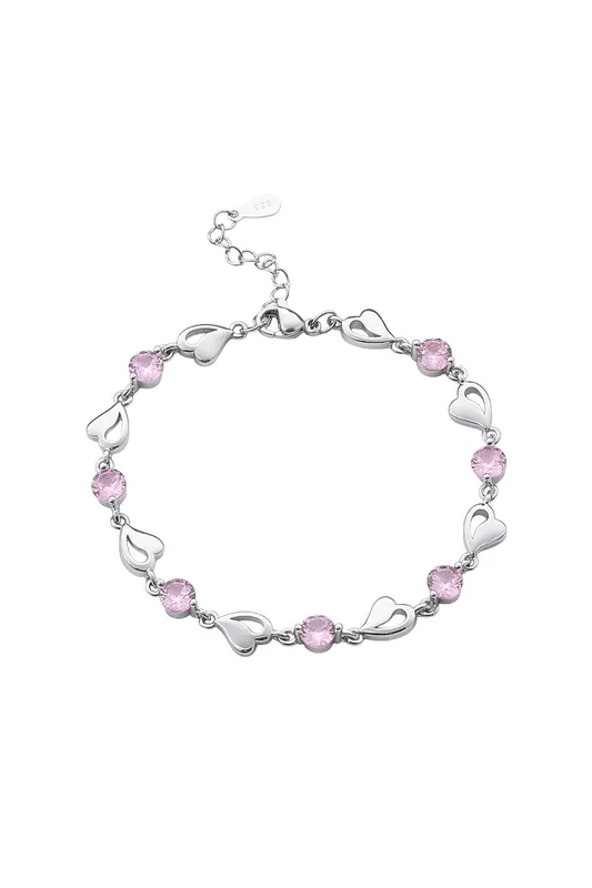 Delicate Open-Heart Bracelet with Cubic Zirconia