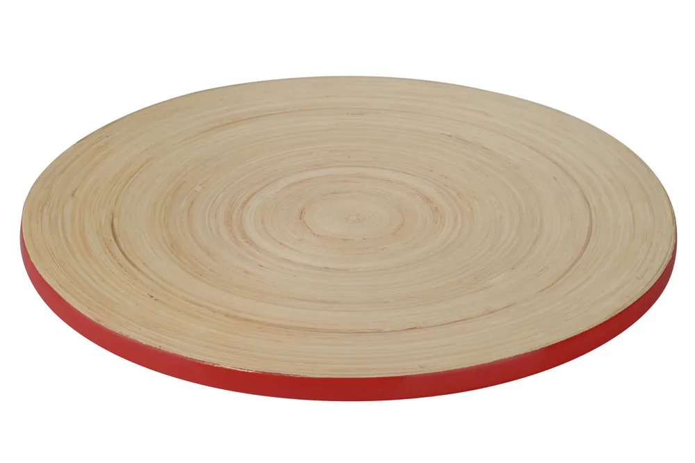 Orange Placemat, Durable 35cm Round Bamboo Trivet for Kitchen, nature friendly Natural Finish - Orsina