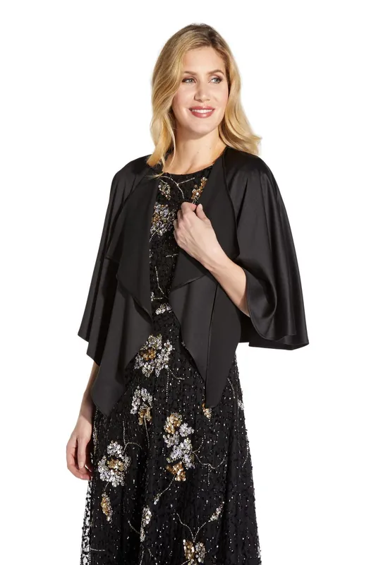Satin Crepe Reversible Cape - Adrianna Papell