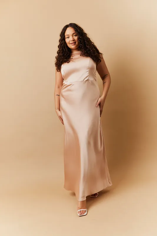 Satin Cowl Back Maxi Dress - In The Style