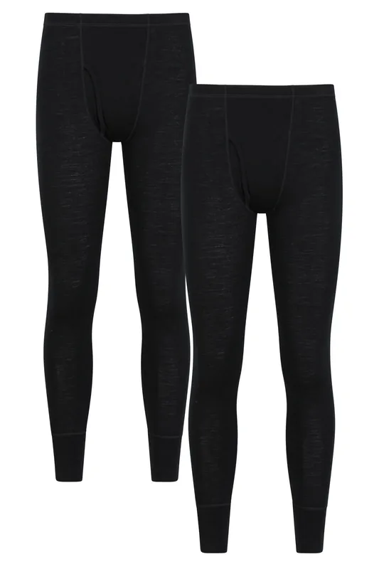 2 Pack Moisture Wicking Quick Dry Casual Antibacterial Merino Pants - Mountain Warehouse