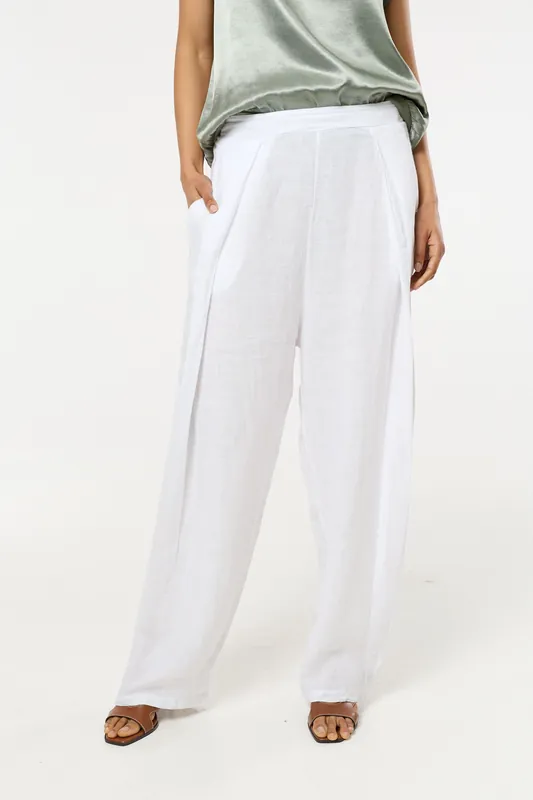 White Relaxed Fit Trousers - Liquorish