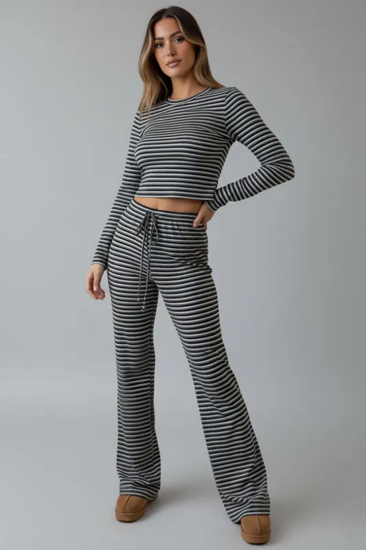Striped Long Sleeve Top and Trouser Co-Ord