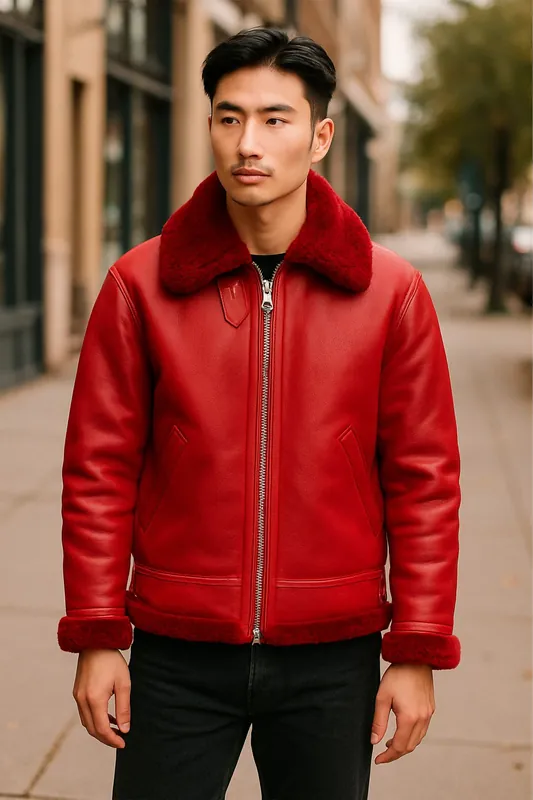 B3 Bomber RAF Aviator Sheepskin Jacket -Sibasa