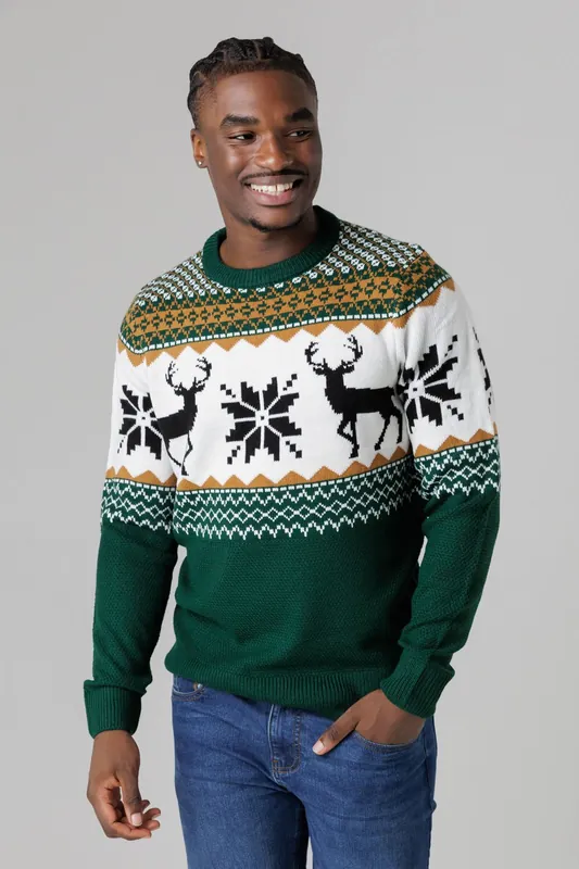 Festive Jacquard Crew Neck Jumper - Tokyo Laundry