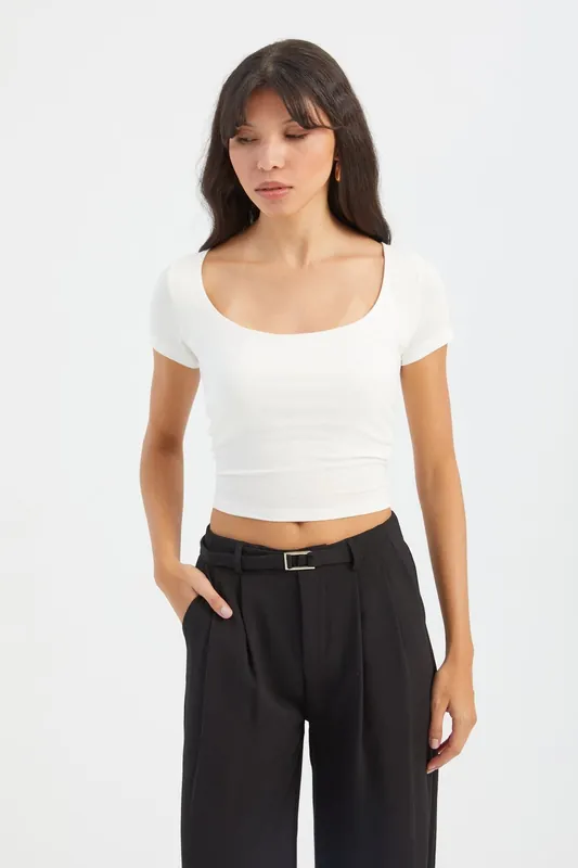 Scoop Neck Crop Top - Hiccup