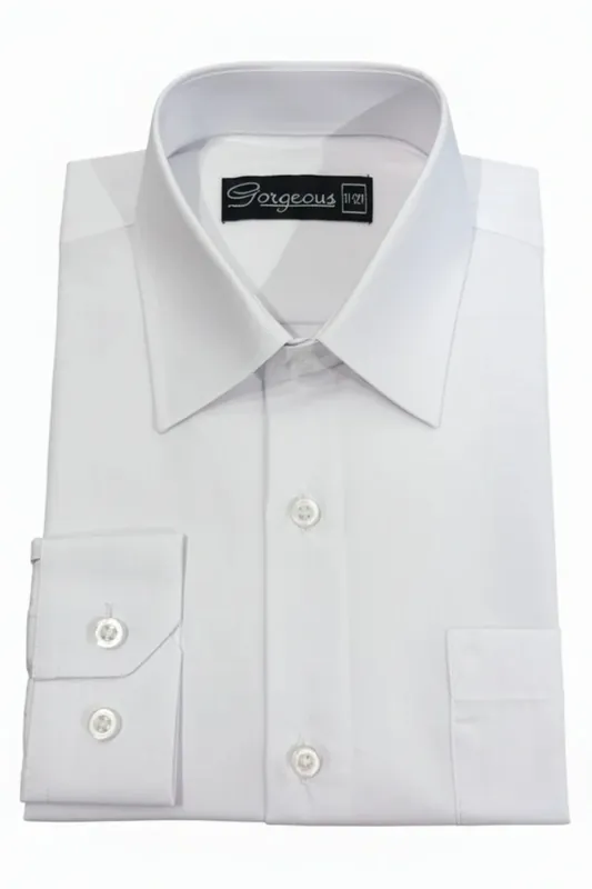 Formal Dress Shirt Long Sleeve Button-Down Collar