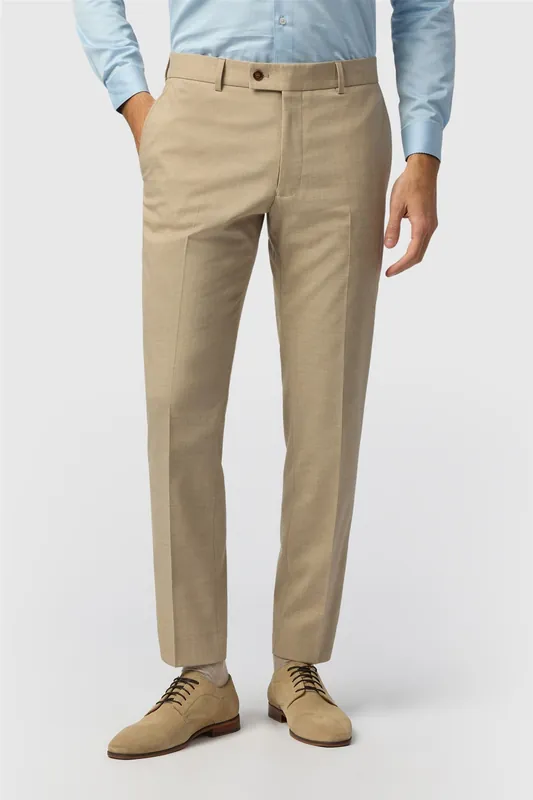 Flat Fronted Slim Fit Suit Trousers - Antique Rogue