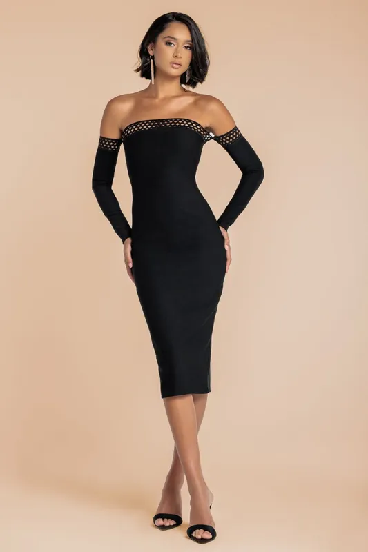 Boobtube Ribbed Midi Dress With Split - Goddiva