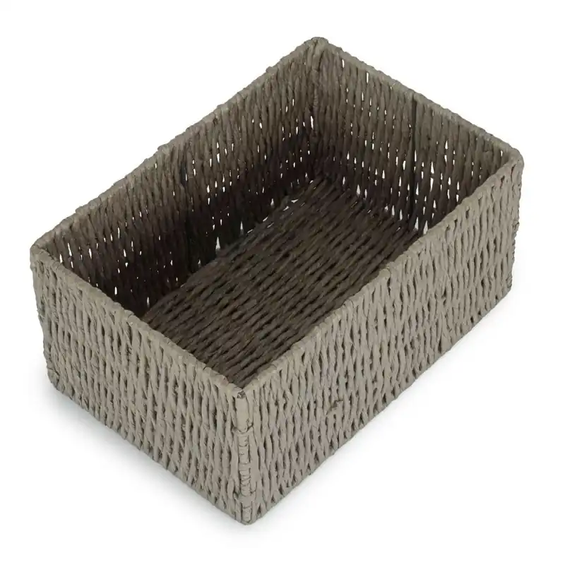 Grey Paper Rope Storage Basket - Red Hamper
