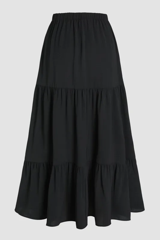 High Waist Maxi Skirt with Slit - Hiccup