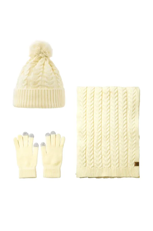 3Pcs Winter Knitted Hat Scarf Gloves Set - MODISHION