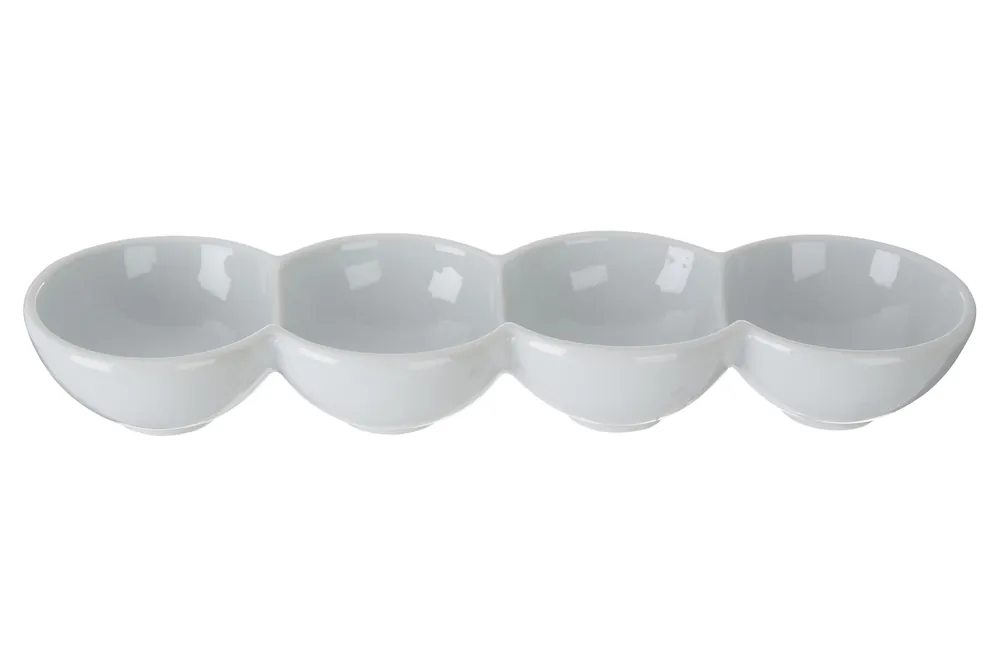 Versatile 4 Section Snack Dish, Premium Porcelain Snack Dish, Practical Snack Tray For Kids Parties - Orsina