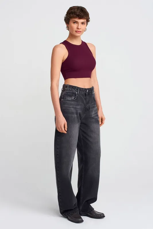 High-Waist Balloon Wide-Leg Jeans