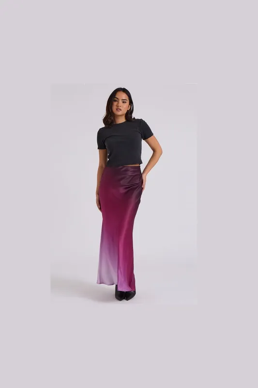 Ombre Bias Cut Maxi Skirt - Urban Bliss