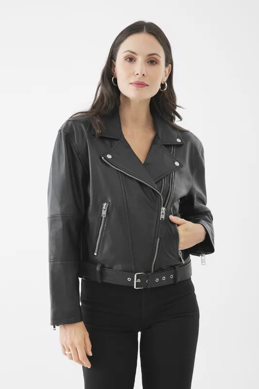 Real Leather Ada Biker Jacket - Bolongaro Trevor