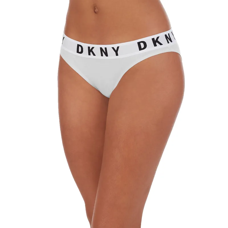 Cozy boyfriend bikni brief in white and black elastic logo - DKNY
