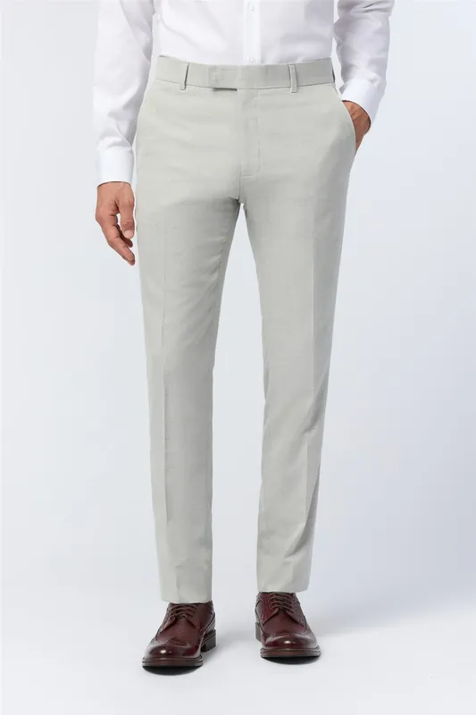 Blake Pale Grey Slim Fit Trouser - Antique Rogue