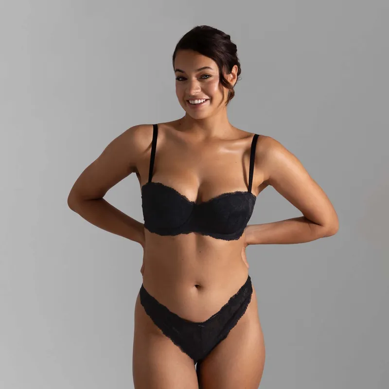 Perfect Lace Black Thong 2 Pack - Dorina