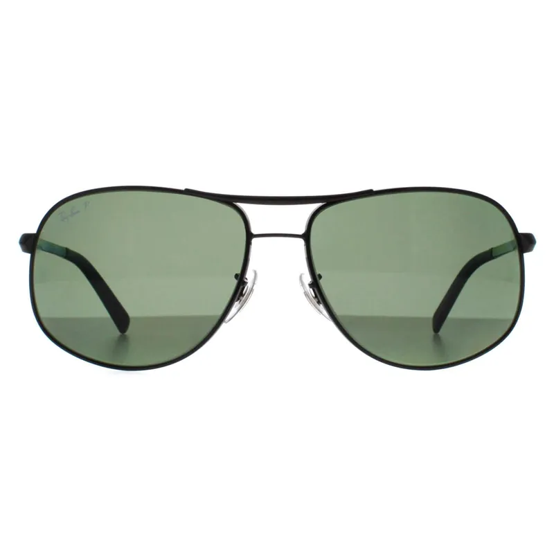 Aviator Polished Black G-15 Green Polarized RB3387
