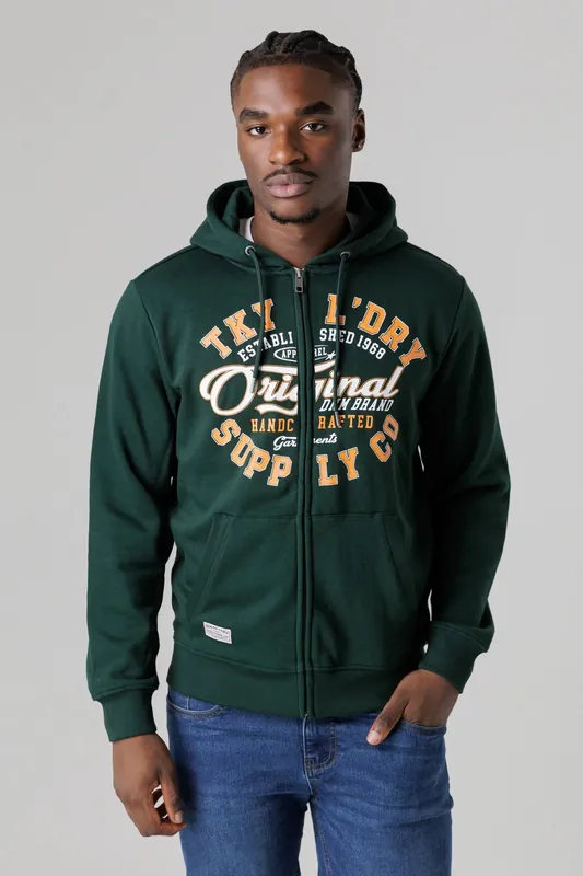 Cotton Blend Zip-Through Hoody