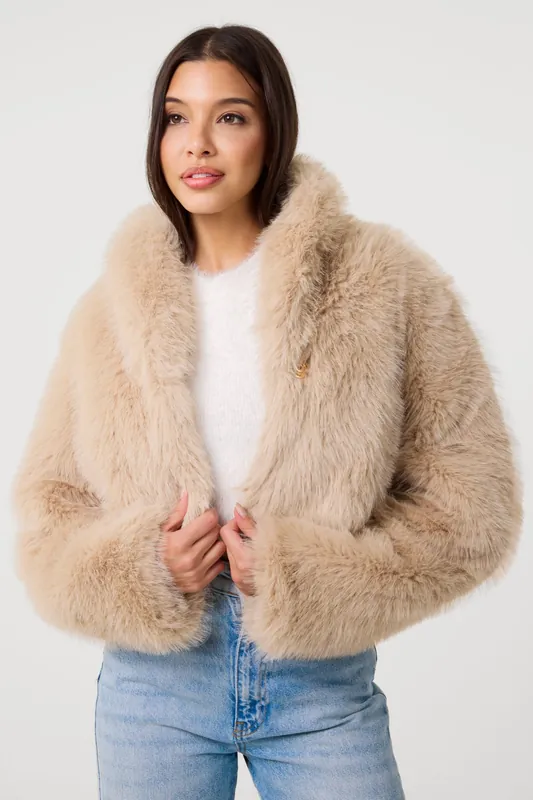Stone Crop Fur Jacket - Pink Vanilla