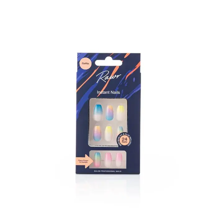 Rawr Stick On Nails Rainbow Ombre - Rawr Beauty