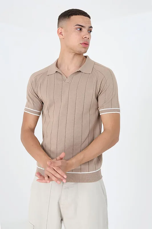 Short Sleeve Open Collar Polo Shirt - Brave Soul
