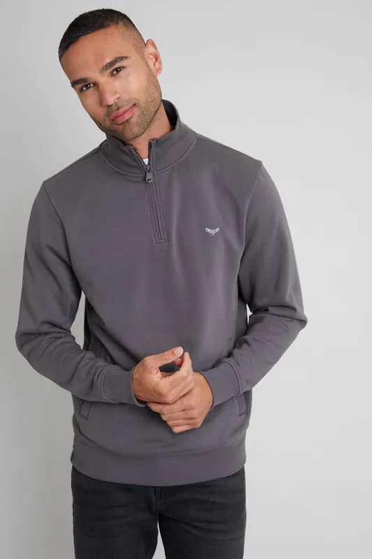 Patrick' Quarter Zip Neck Sweatshirt - Threadbare