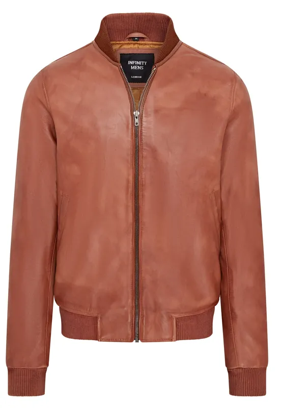 Soft Leather MA-1 Varsity Bomber Jacket