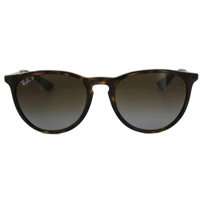 Round Tortoise & Gunmetal Brown Gradient Polarized Erika 4171 Sunglasses - Ray-Ban