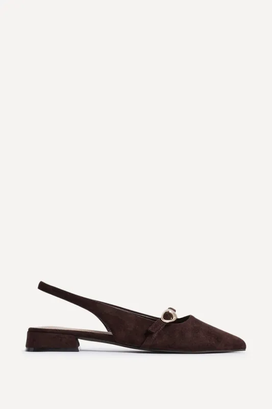 Align Brown Faux Suede Ballet Flats - Linzi