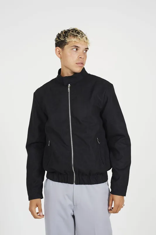 Faux Suede Bomber Jacket - Brave Soul